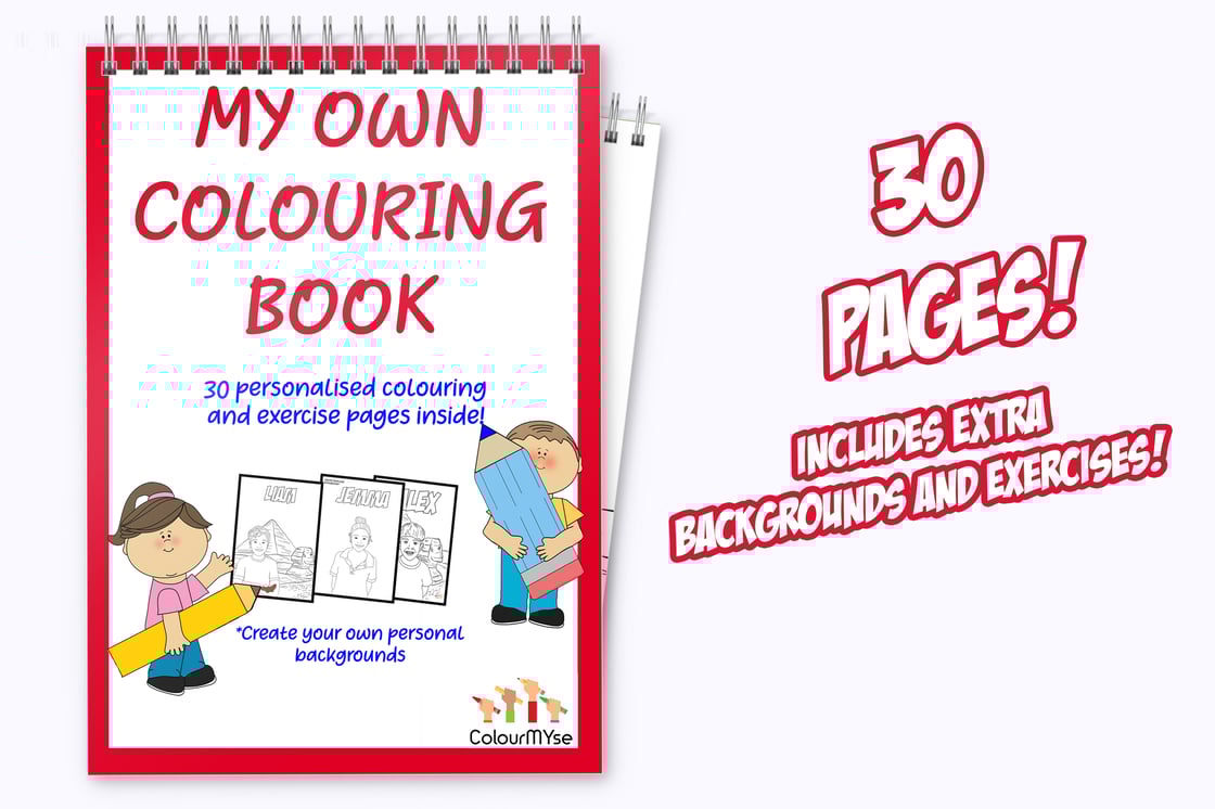 Image of 30 Page custom colouring and exercise book