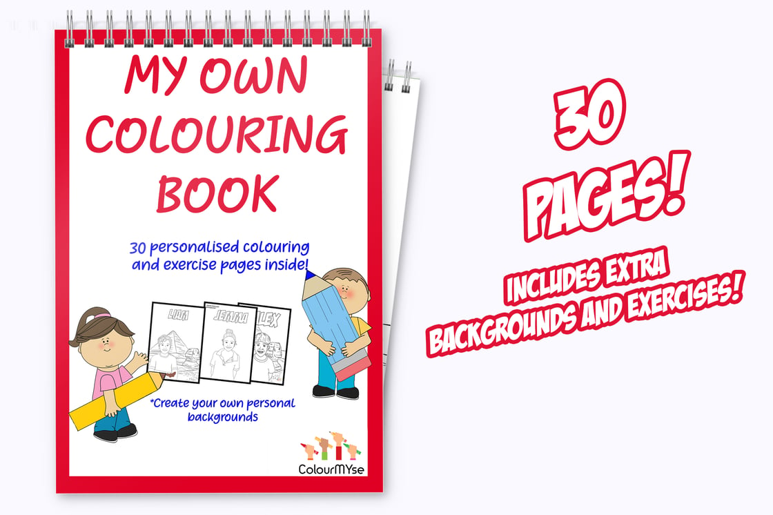 Image of 30 Page custom colouring and exercise book 