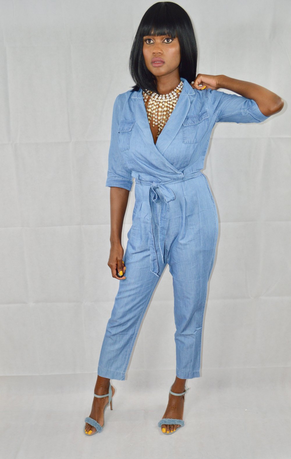 Image of Regine Denim Jumpsuit