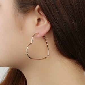 Image of Heart Hoop earrings (large)