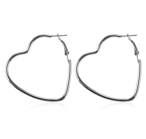 Image of Heart Hoop earrings (large)
