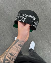 Image 2 of GREEN BRIM BLACK OPS FULL BARB NY YANKEES CUSTOM FITTED