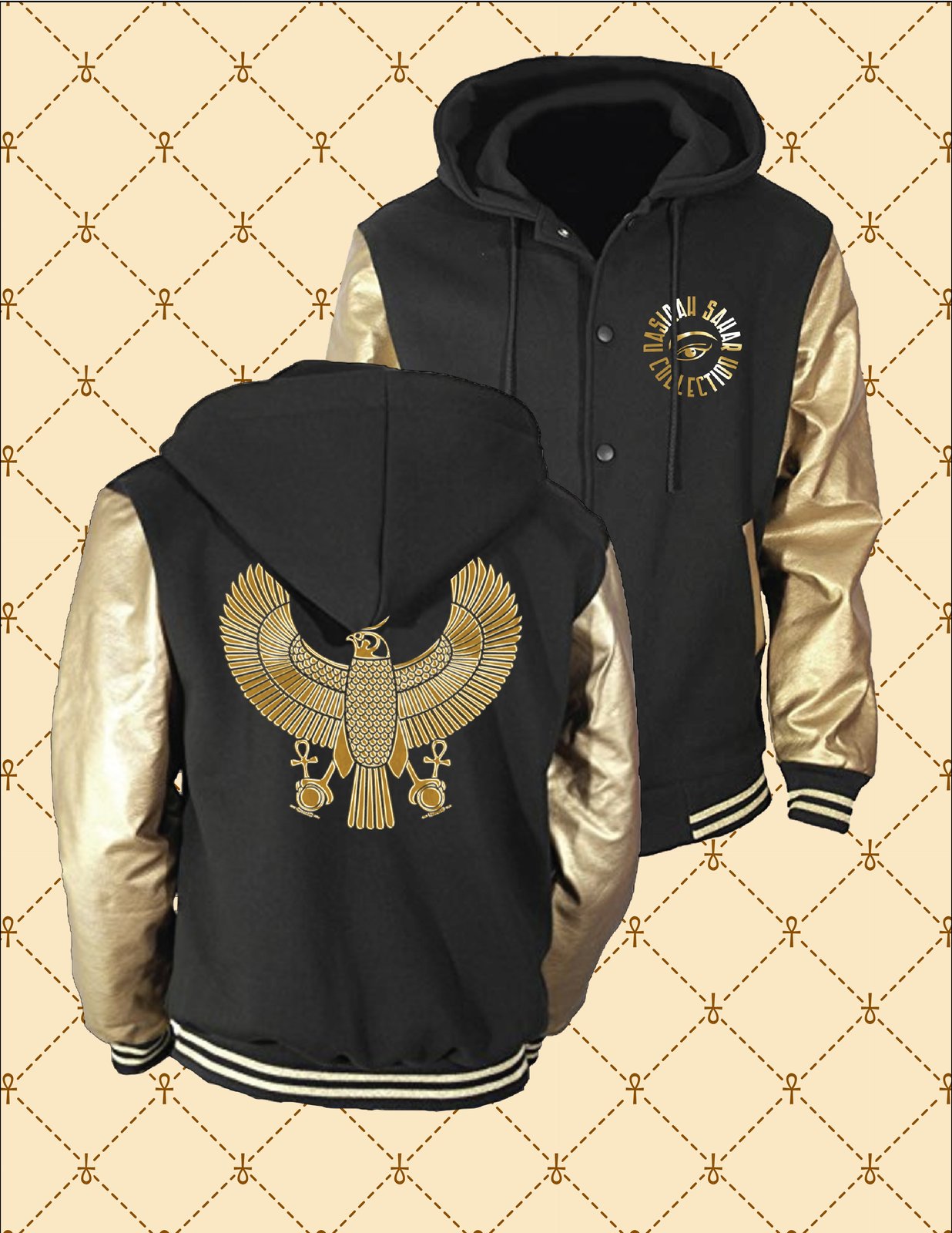 varsity jacket black and gold