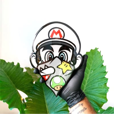 Image of 10 inch resin coated Mario wood print (in stock)