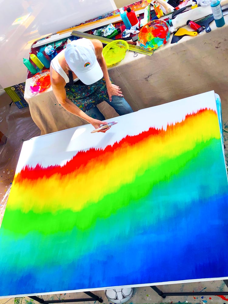 Image of RAINBOW REVEALED' | Original Painting | Colorful Painting | Rainbow Art 