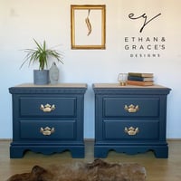 Image 1 of A pair of dark grey bedside tables 