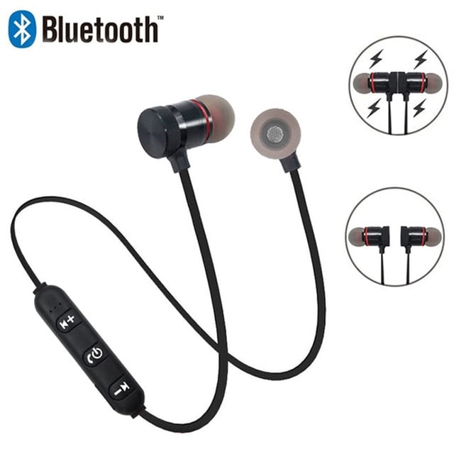 Image of Magnetic Metal Bluetooth Earphone Wireless Headphone Sport Sweat Proof Earphone Earpiece Stereo