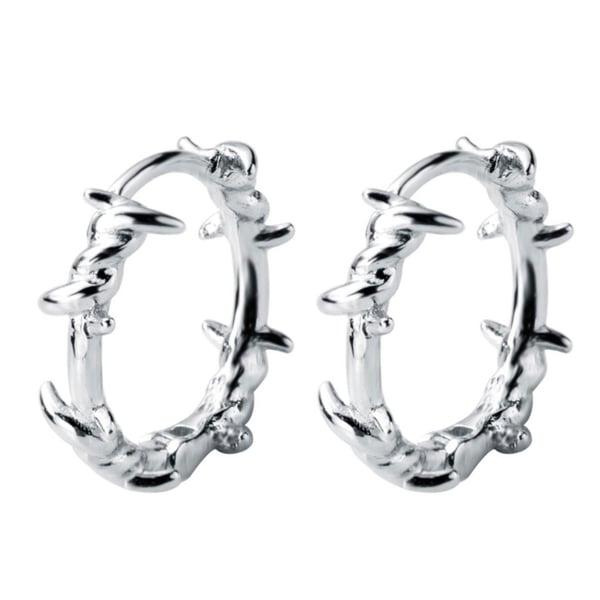 Image of No Trespassing Barbed Wire Snug Hoop Earrings (sterling silver)