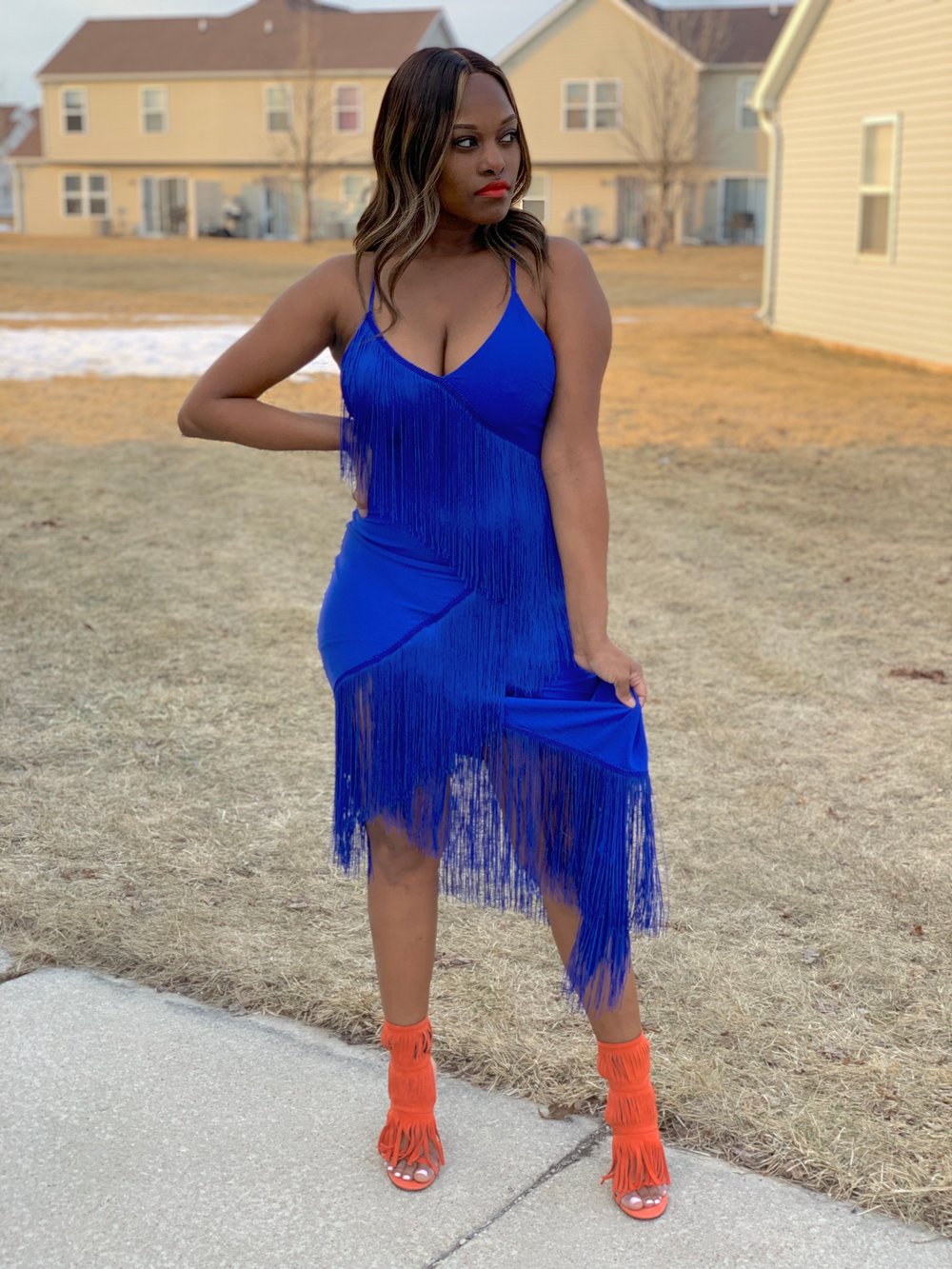 Image of BLUE YA MIND | Fringe Dress