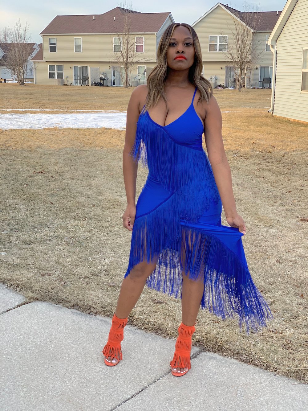 Image of BLUE YA MIND | Fringe Dress