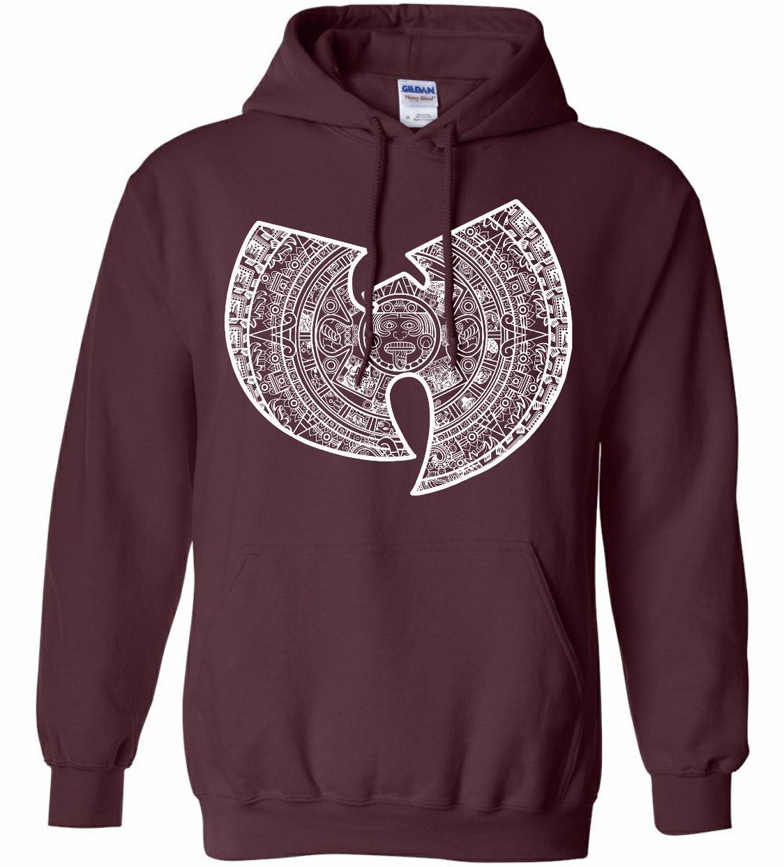 Image of Burgundy Aztec Wutang Hoodie