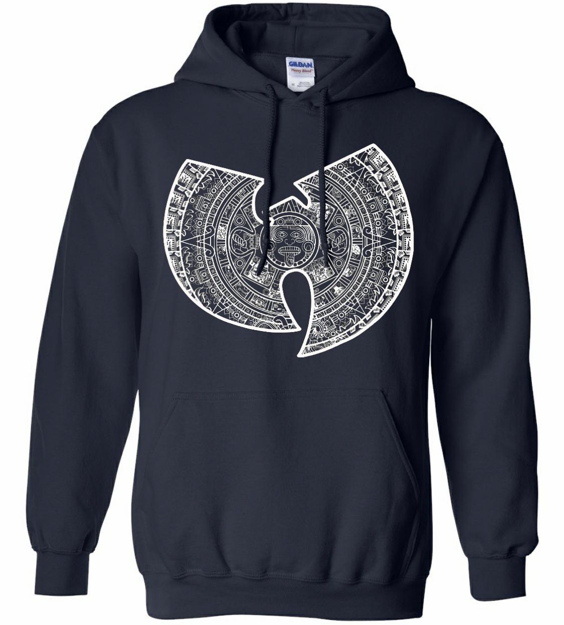 Image of Navy Blue Aztec Wutang Hoodie