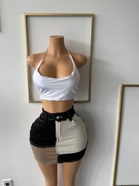 Image 1 of Patchwork skirt / White denim skirt 