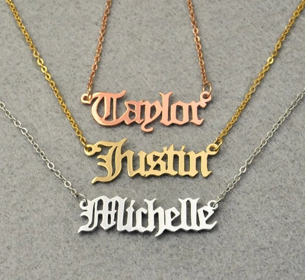 Image of Personalized “Old English” Necklace