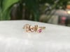 14k solid gold Custom order name with maile leaf ring