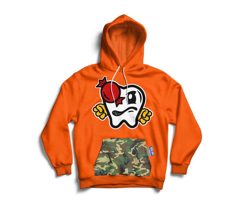 Image of OG VITAS HOODY ORANGE W/ CAMO