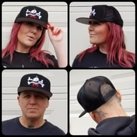 Image 2 of FANG EMBROIDERED HAT-SKULL & CROSSBONES