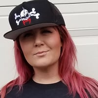 Image 4 of FANG EMBROIDERED HAT-SKULL & CROSSBONES