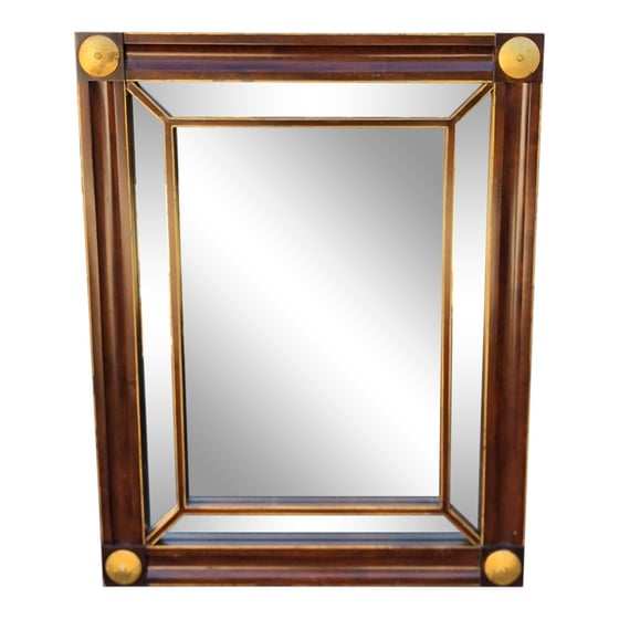 Image of Signed Baker Furniture Company Mahogany & Gilt-Wood Mirror