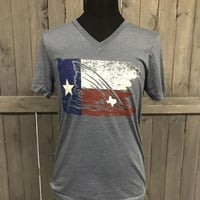 Heather Slate Distressed Texas flag Red Fish 