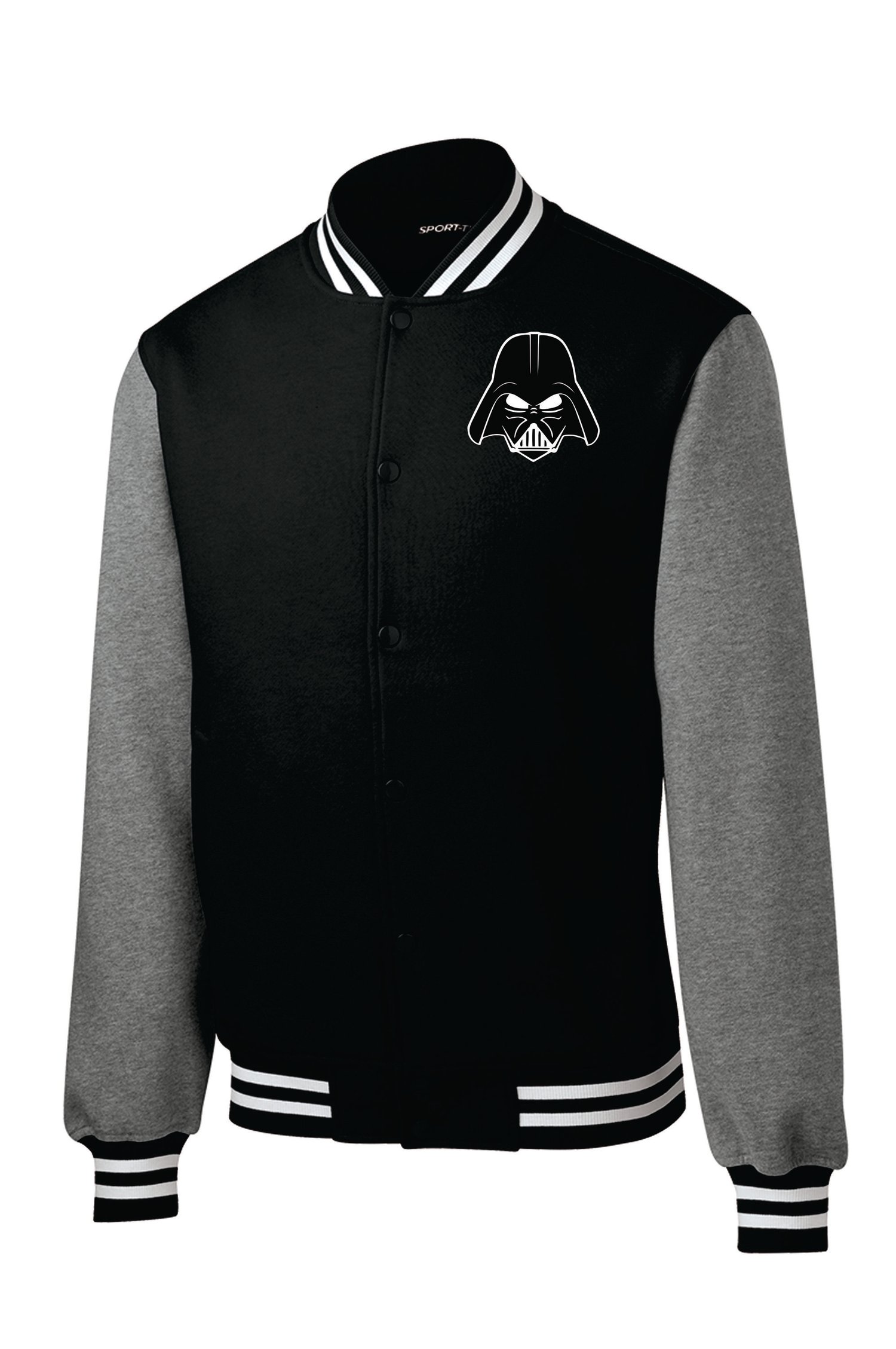 Image of Darth Vader Varsity Letterman Fleece Jacket- IT GLOWS IN THE DARK