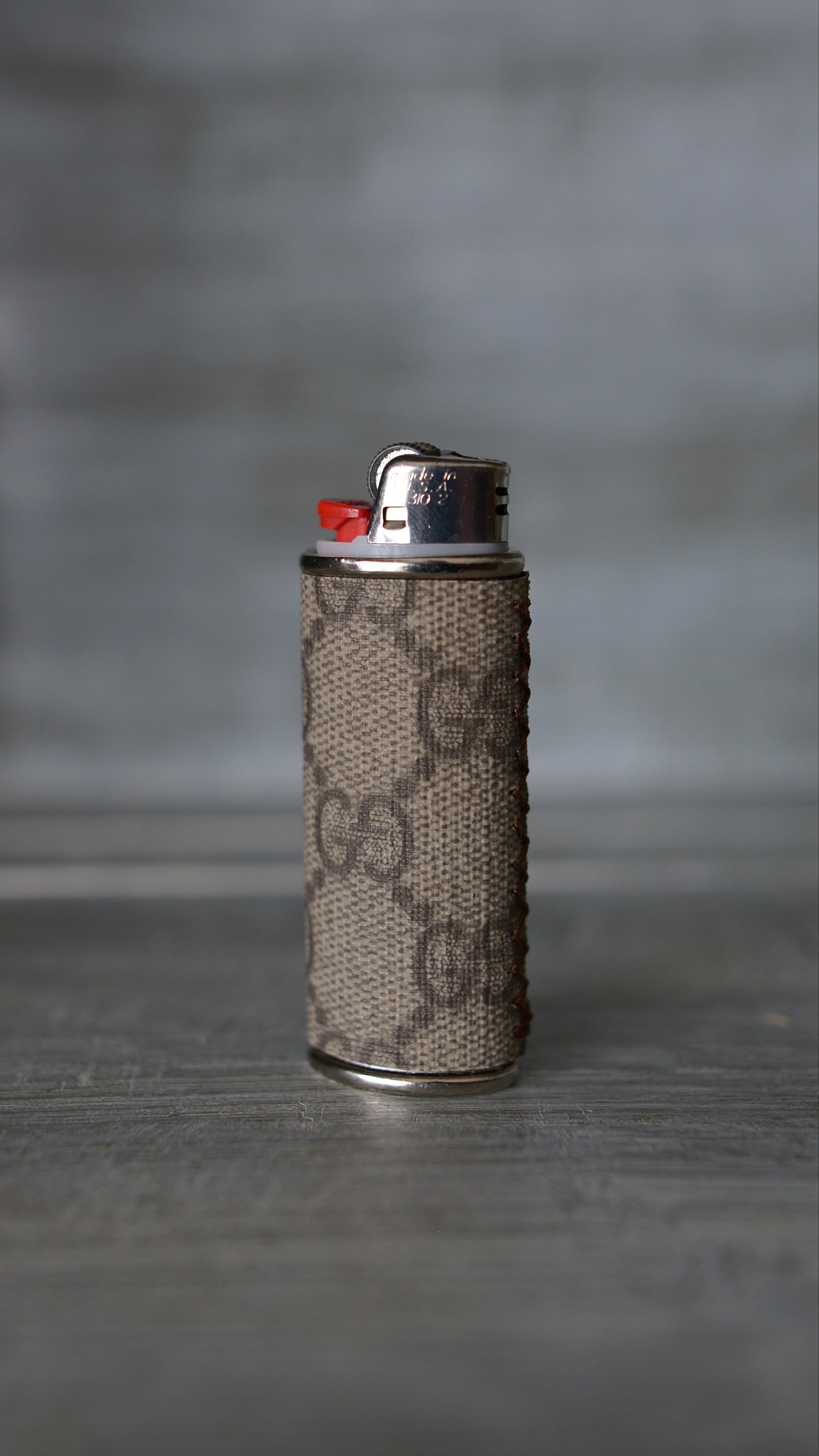 Classic Large Tan/Brown GG Monogram Lighter Cover