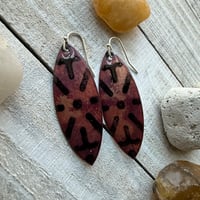 Image 1 of Petroglyph Ovals - Glass Enamel on Copper