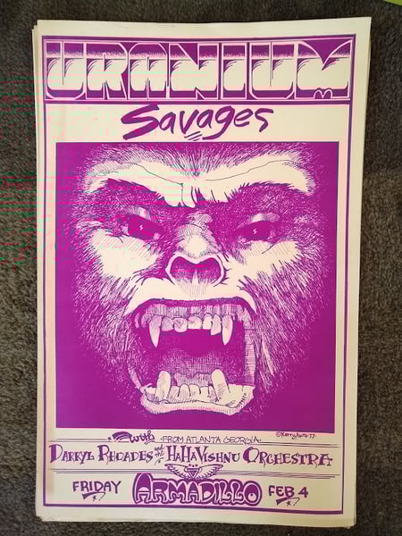 Image of Original Poster from the Feb. 4, 1977 Concert at The World Armadillo Headquarters (limited)