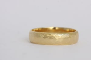 Image of 18ct Gold Wide Textured Wedding Band
