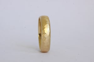 Image of 18ct Gold Wide Textured Wedding Band