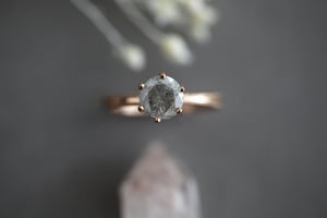 Image of NEW 18ct Rose Gold, Brilliant cut grey diamond ring LON100
