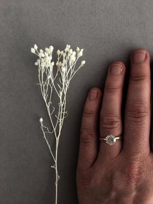 Image of NEW 18ct Rose Gold, Brilliant cut grey diamond ring LON100