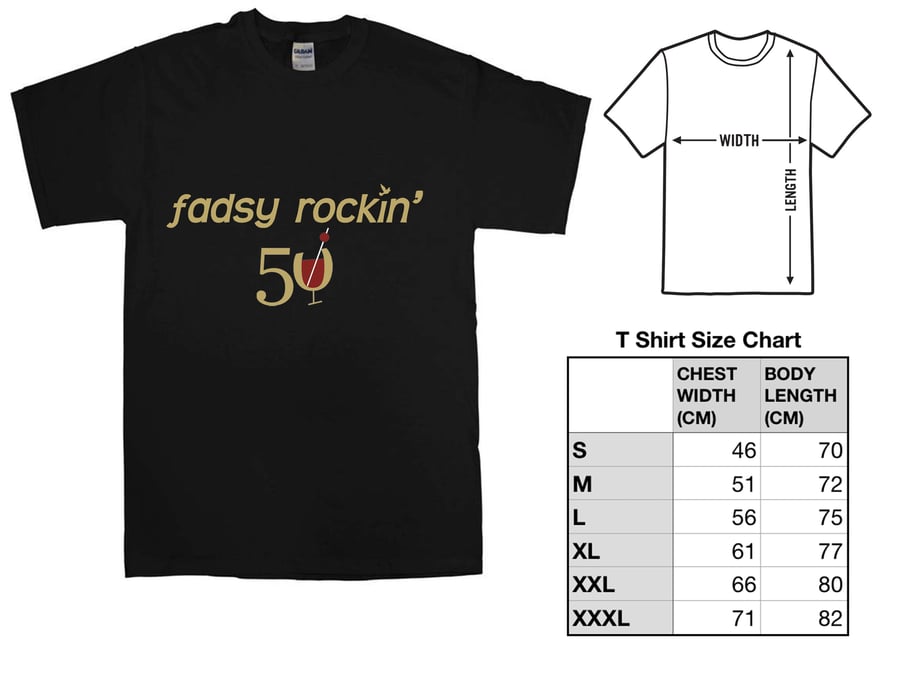 Image of 'fadsy rockin' 50' T Shirt