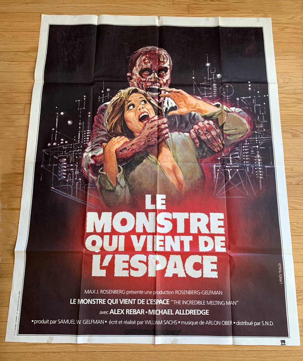 1977 THE INCREDIBLE MELTING MAN Original French Grande Movie Poster