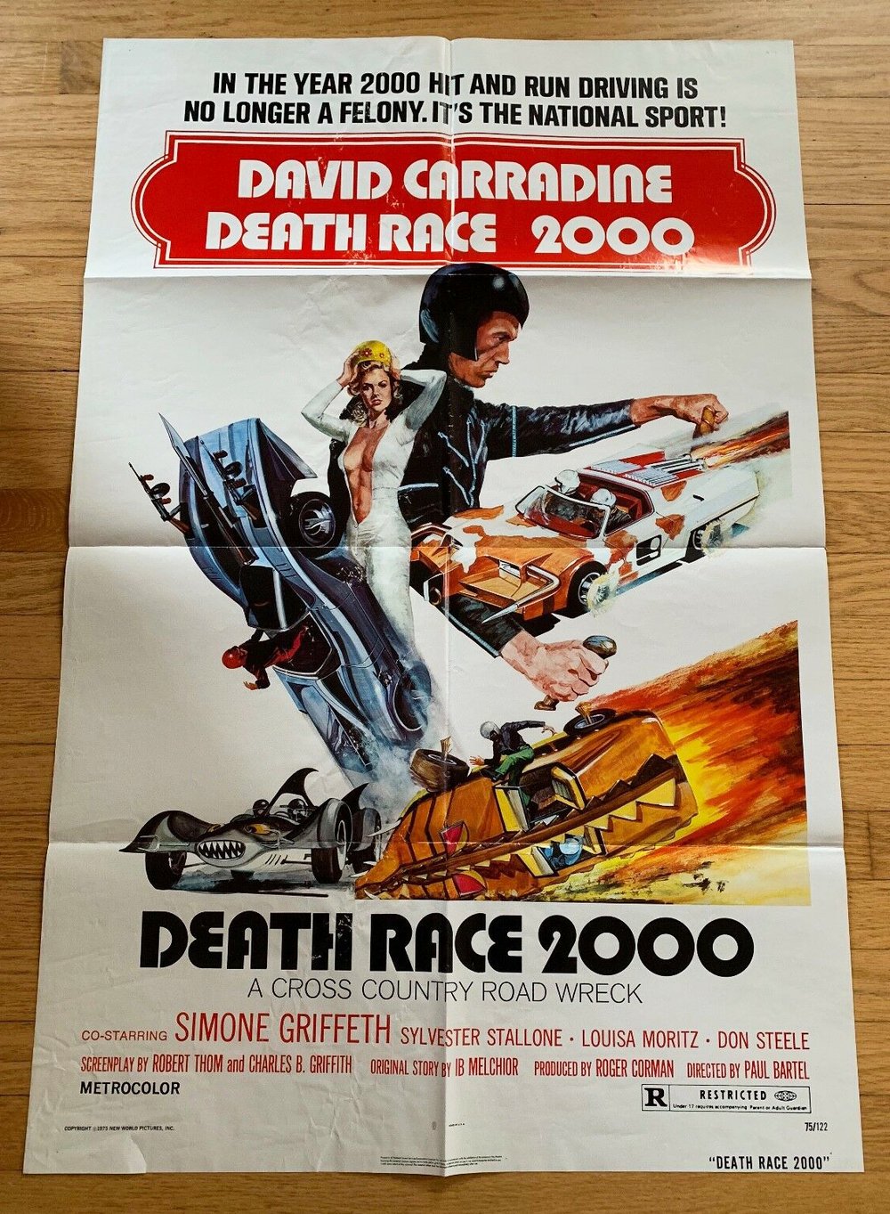 1975 DEATH RACE 2000 Original U.S. One Sheet Movie Poster