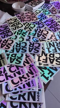 Image 5 of Custom Design Black Printing Hologram Destructible Eggshell Stickers