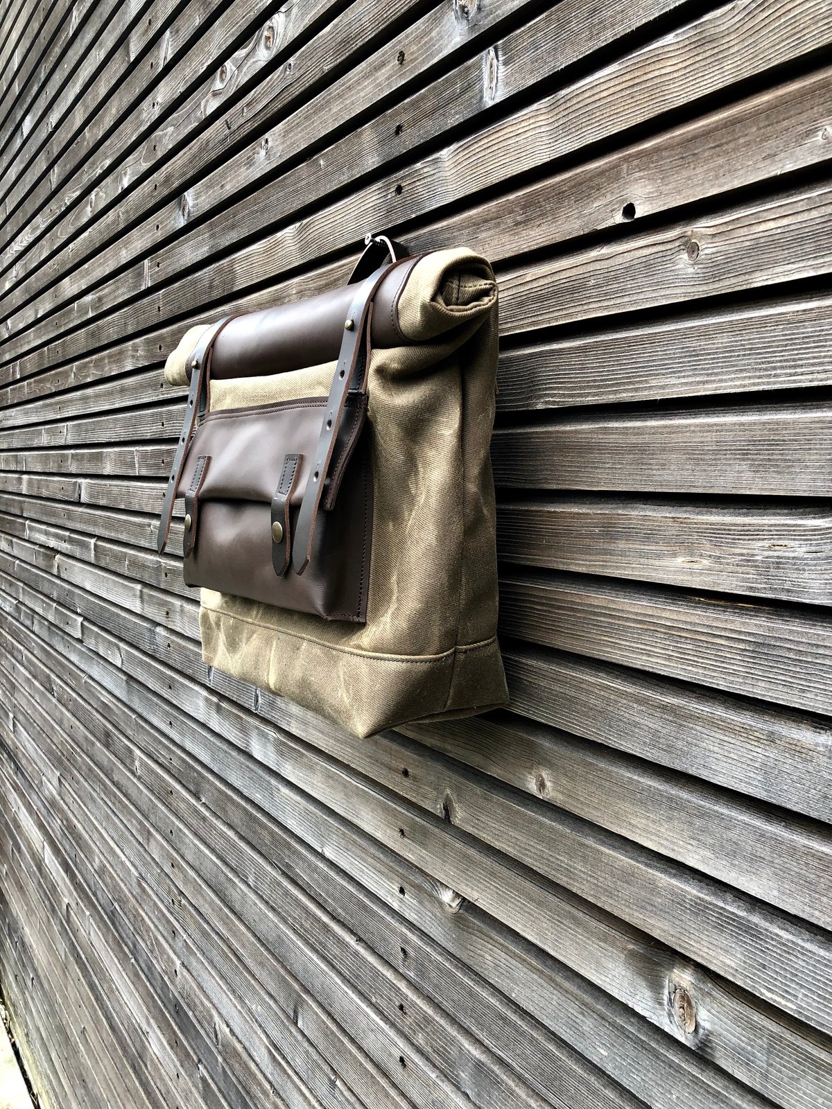 waxed canvas motorcycle bolsa