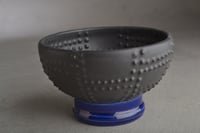 Image 3 of Shaving Bowl Made To Order Black and Blue Sheet Metal Shaving Bowl by Symmetrical Pottery