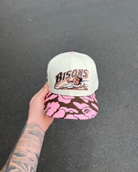 Image 4 of  PINK BRIM BUFFALO BISONS CUSTOM FITTED CAP