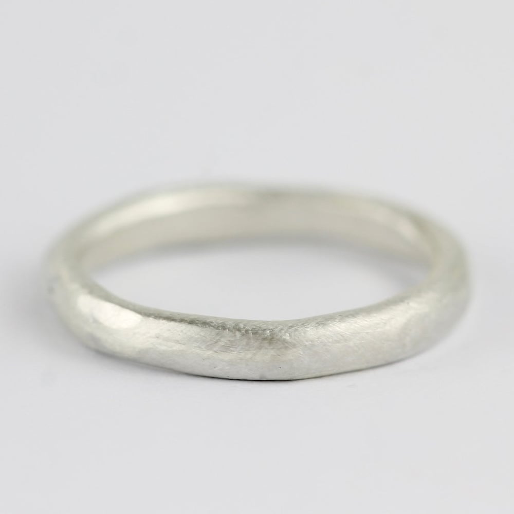 Image of Brushed silver ring. 