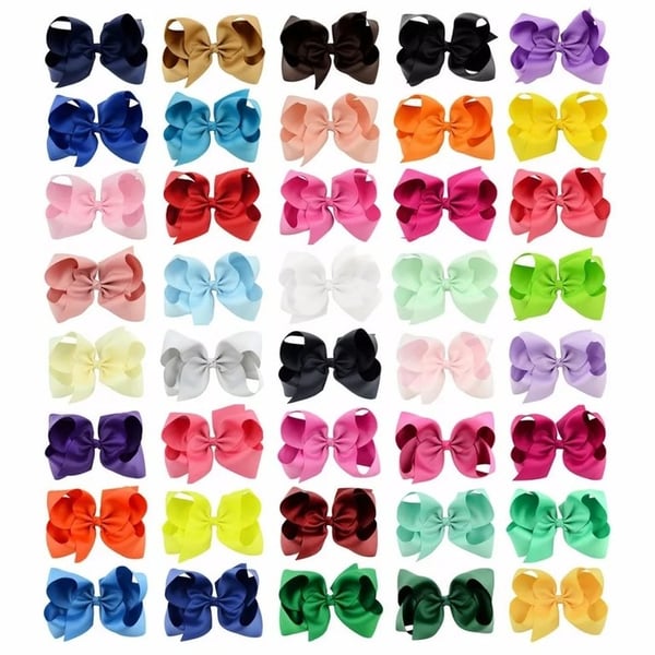 Image of 6 Inch Bow Clips - 43 Color Choices 