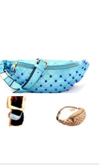 Rainbow Studded Metallic Fanny Pack