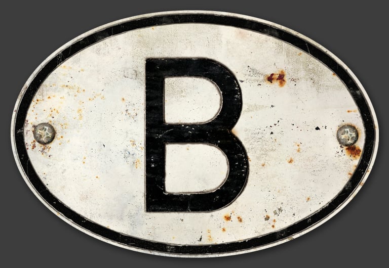 Image of Magnetic Belgium 'B' Badge, 180x120mm 