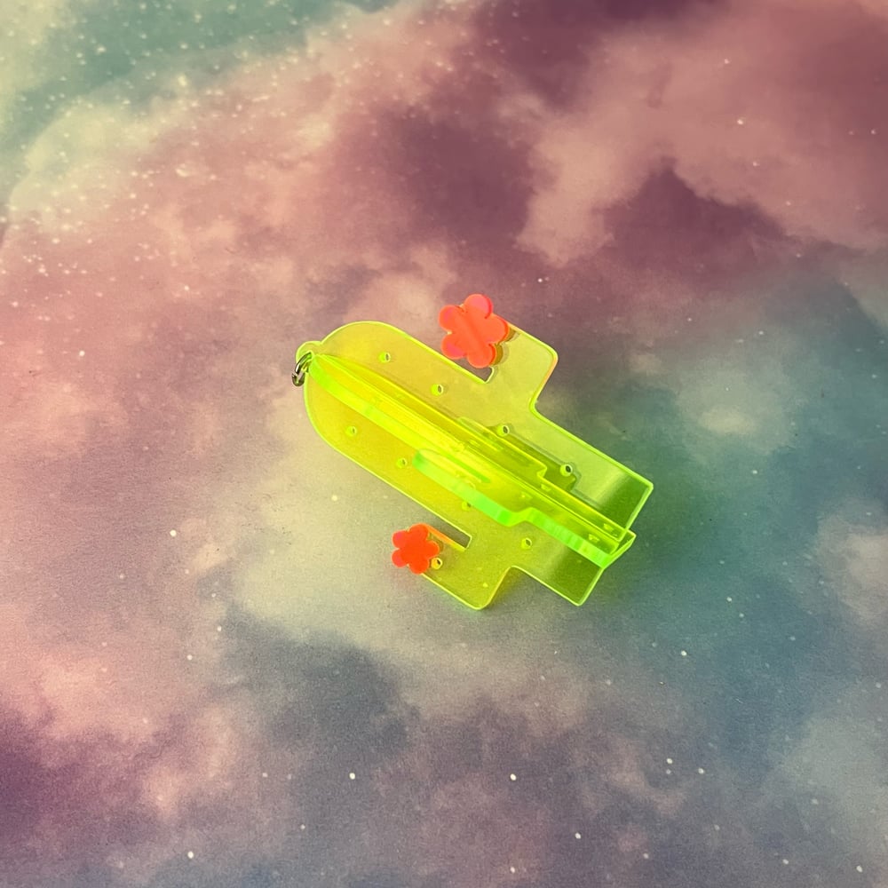Image of Neon 3D Cactus Charm 1pc