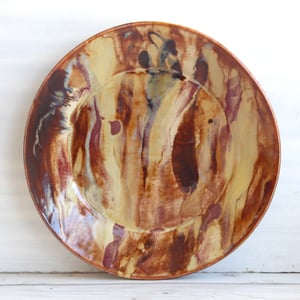 Image of Stunning Art Pottery Dinner Plate, Handmade Pottery Dish, Nature Inspired Dinnerware, Made in USA