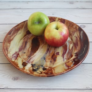 Image of Stunning Art Pottery Dinner Plate, Handmade Pottery Dish, Nature Inspired Dinnerware, Made in USA