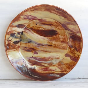 Image of Stunning Art Pottery Dinner Plate, Handmade Pottery Dish, Nature Inspired Dinnerware, Made in USA