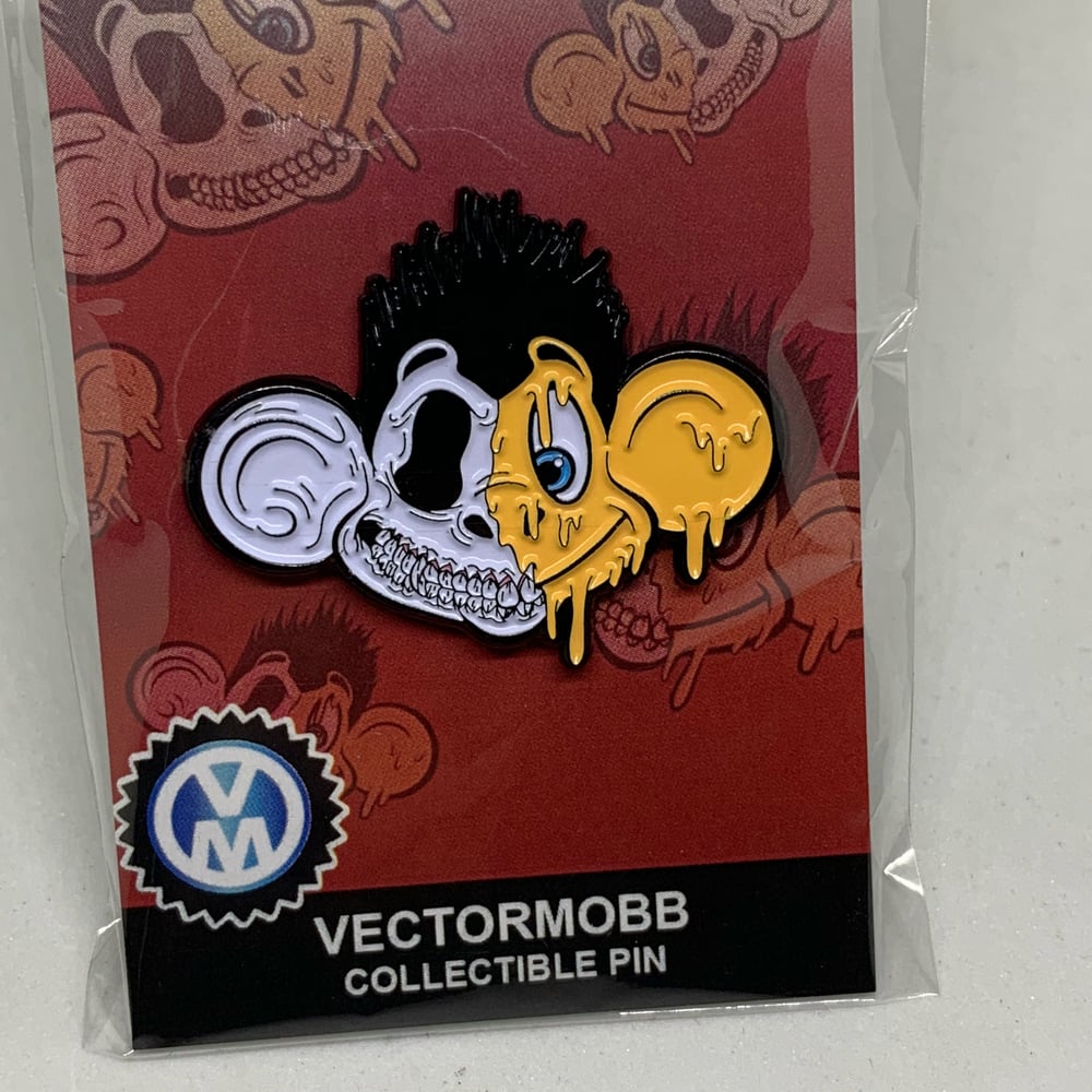 Image of Half skull Monkeyboy Collab Pin
