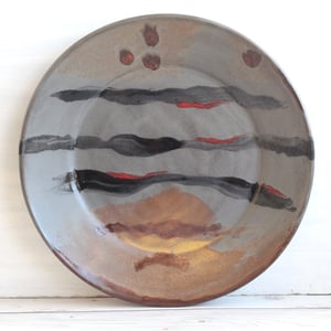 Image of Art Plate in Modern Contemporary Design, Stoneware Pottery Dinnerware Plate, Made in USA