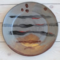 Image 4 of Art Plate in Modern Contemporary Design, Stoneware Pottery Dinnerware Plate, Made in USA